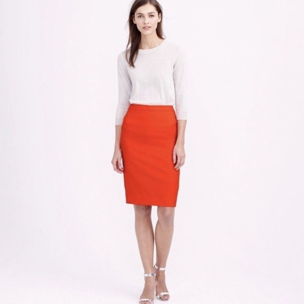 J. Crew Vibrant Orange Pencil Skirt